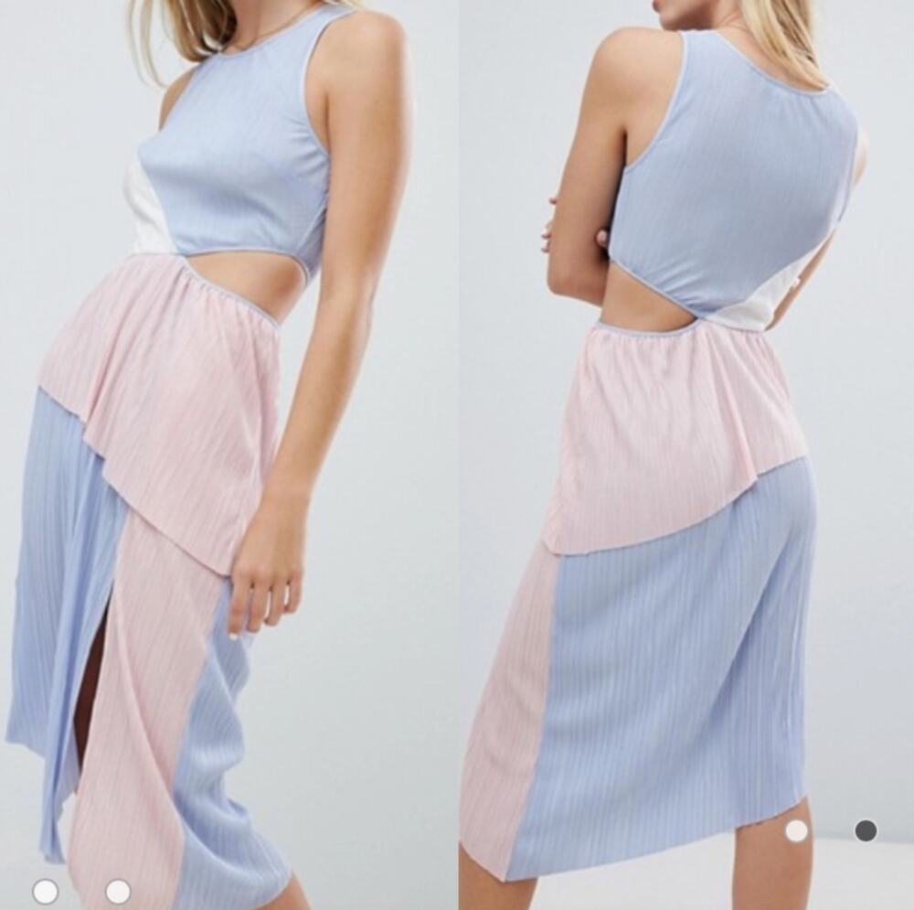 ASOS Color Block Plisse Dress